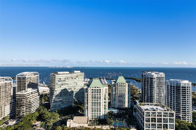 view of city with a water view