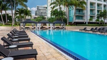 view of pool with a gazebo