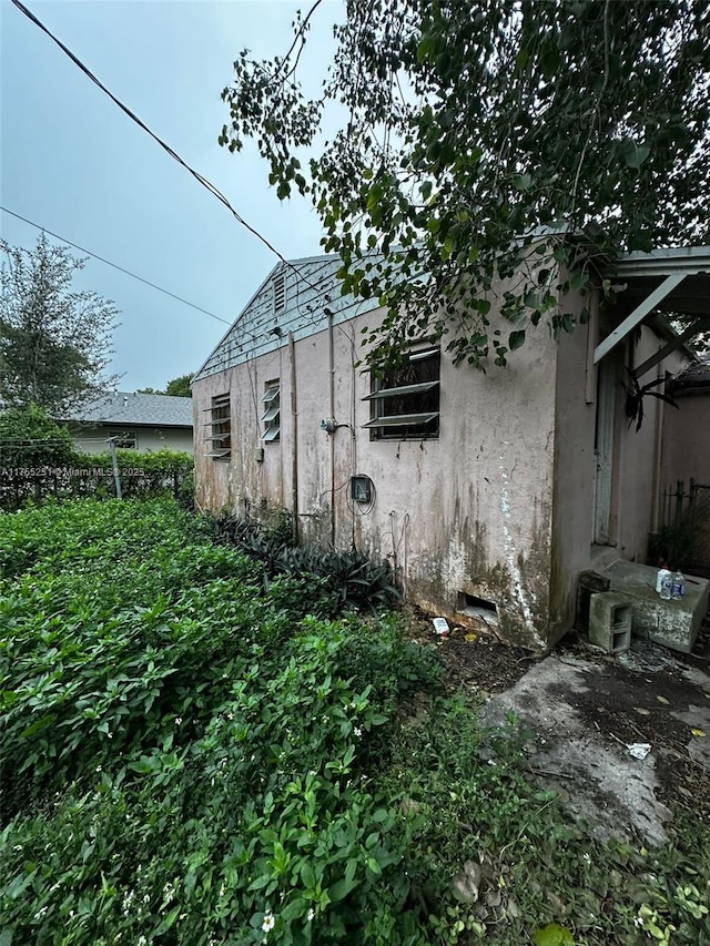 view of home's exterior featuring stucco siding