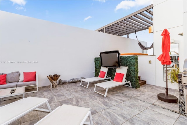 view of patio with a pergola