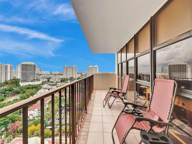 balcony featuring a city view