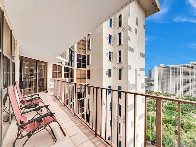 balcony with a view of city