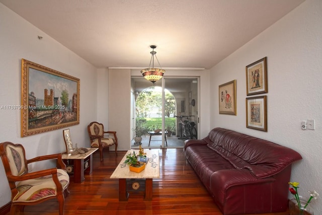 living room with wood finished floors