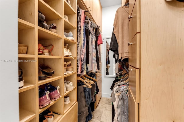 view of walk in closet