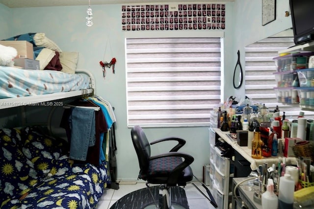 view of tiled bedroom