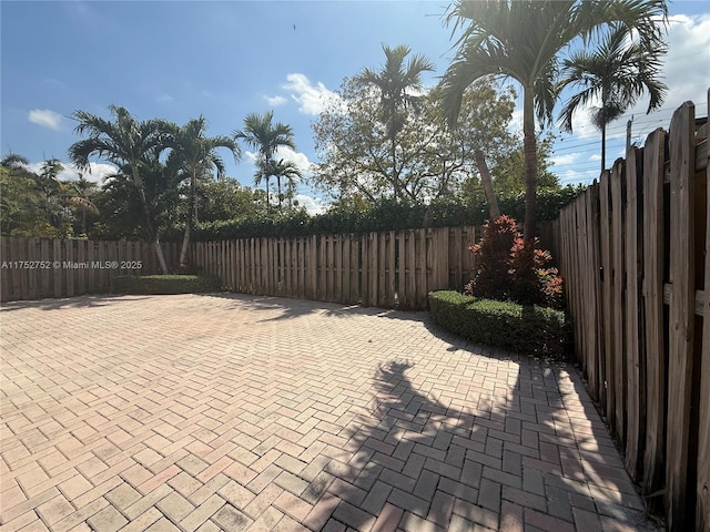 view of patio featuring a fenced backyard