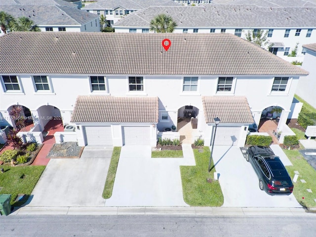 aerial view with a residential view