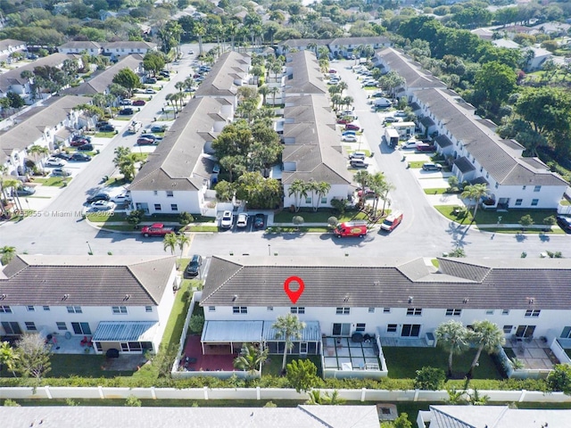 bird's eye view with a residential view