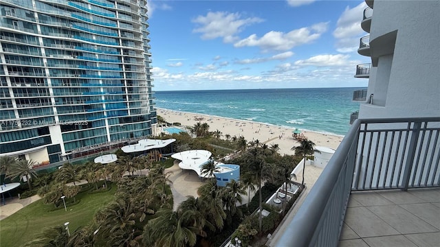 property view of water with a view of the beach