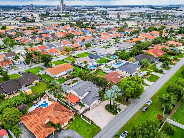 bird's eye view with a residential view