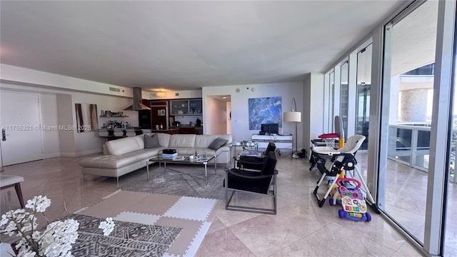 1800 S Ocean Dr Unit 1510, Hallandale Beach, FL 33009 - living room with a wall of windows and baseboards