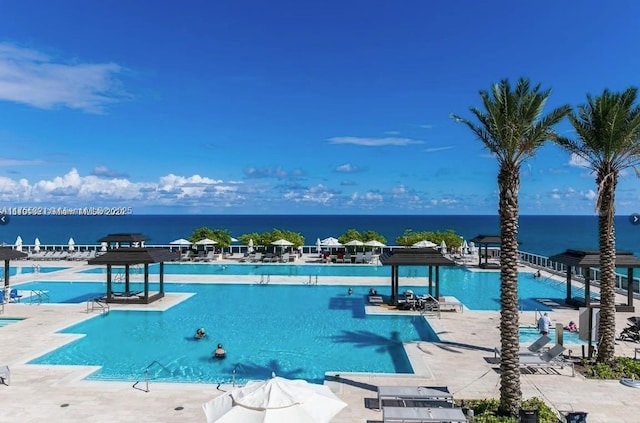 pool featuring a water view