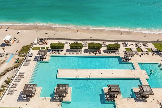 1800 S Ocean Dr Unit 1510, Hallandale Beach, FL 33009 - drone / aerial view of a pool area and waterfront with a beach