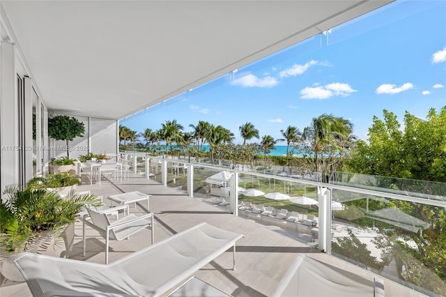 view of patio / terrace featuring a balcony