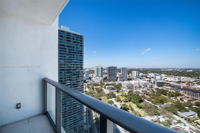 balcony featuring a view of city