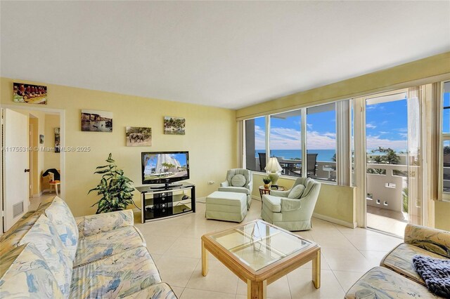3111 N Ocean Dr Unit 508, Hollywood, FL 33019 - living area featuring light tile patterned floors