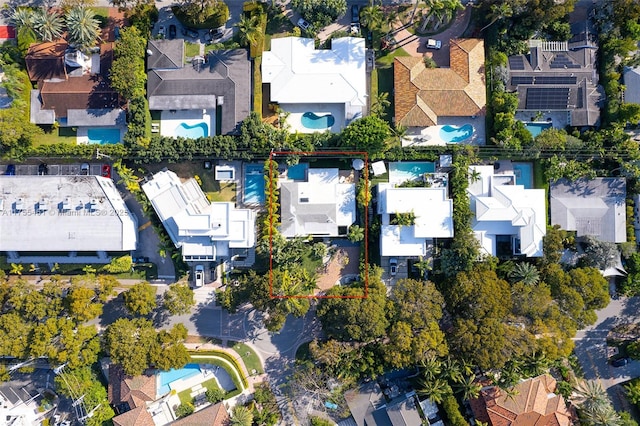 drone / aerial view with a residential view