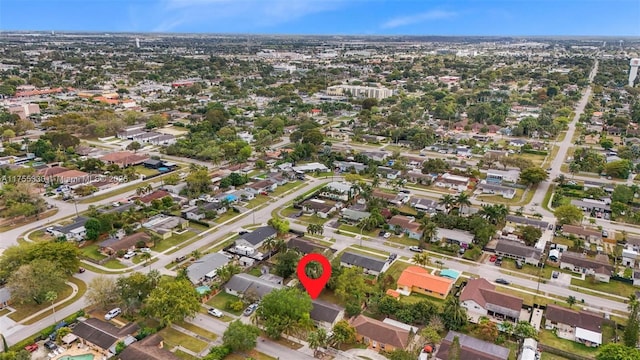 aerial view with a residential view