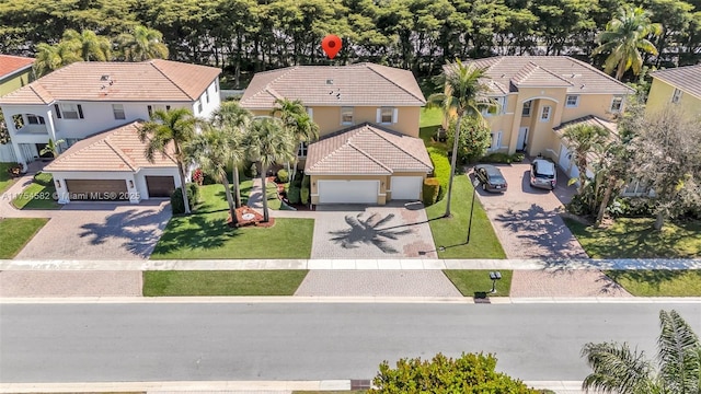 aerial view featuring a residential view