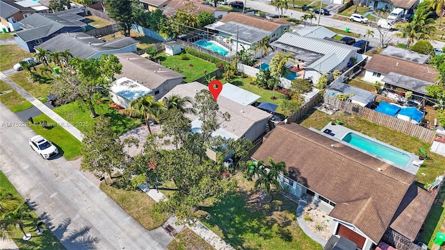 bird's eye view featuring a residential view