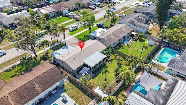 drone / aerial view featuring a residential view