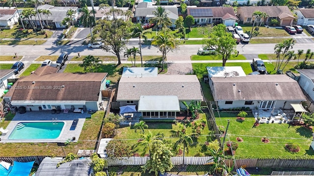 drone / aerial view with a residential view