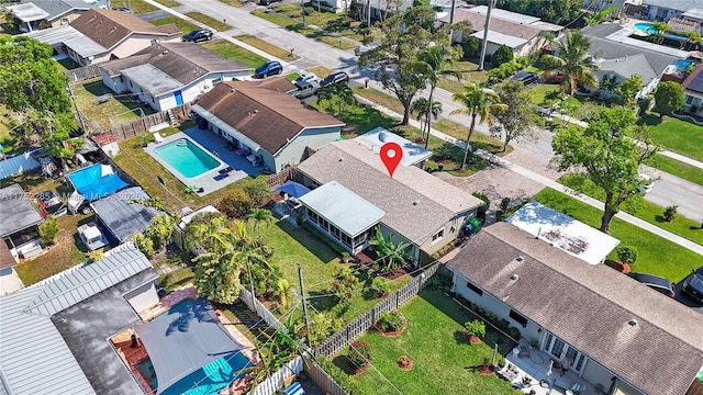 drone / aerial view featuring a residential view