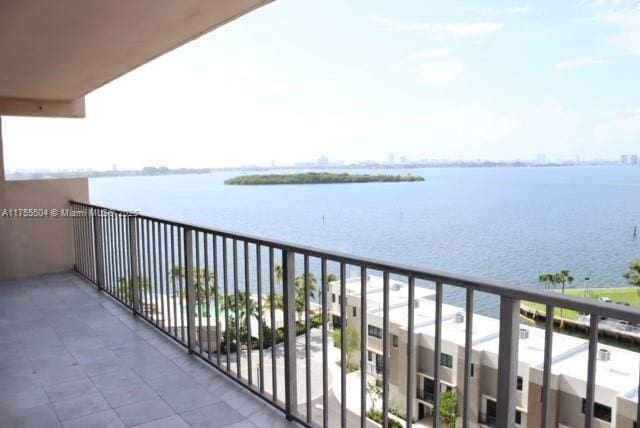 balcony with a water view