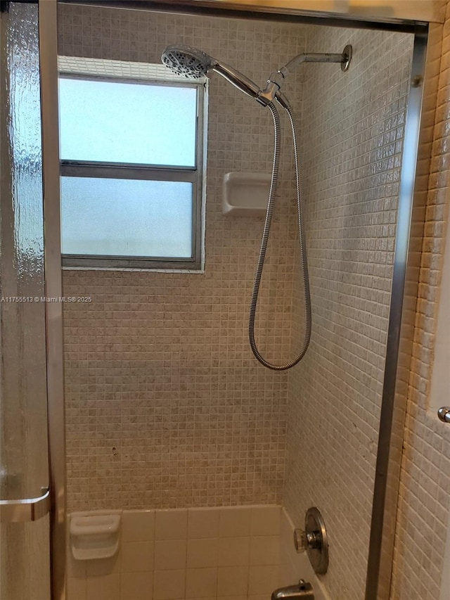 bathroom featuring bathtub / shower combination