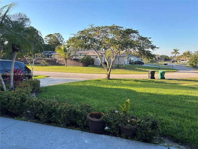 view of yard with fence