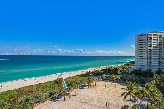 property view of water with a view of the beach