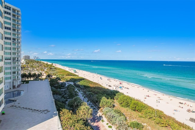 property view of water with a view of the beach