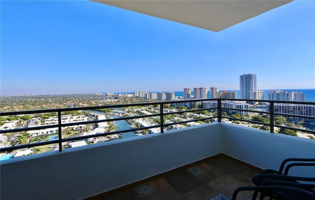 balcony with a city view