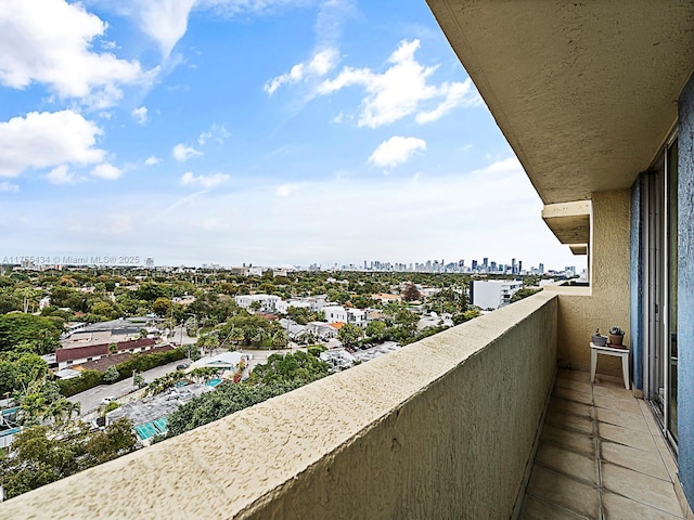 balcony featuring a view of city