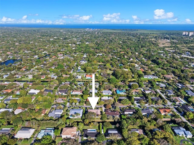 drone / aerial view with a residential view