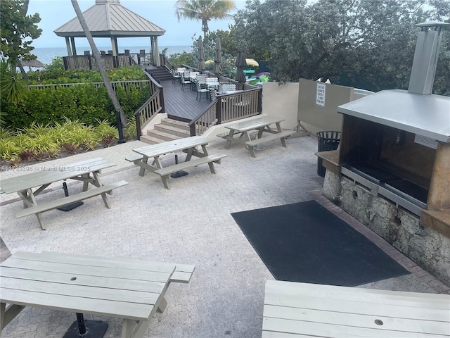 1121 Crandon Blvd Unit D404, Key Biscayne, FL 33149 - view of patio / terrace featuring a gazebo