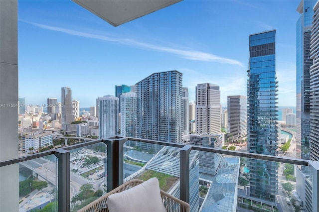 balcony featuring a view of city