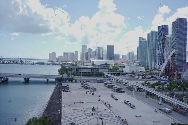 view of city featuring a water view