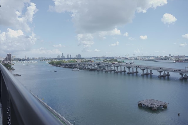 property view of water featuring a view of city