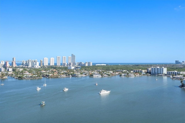 water view with a view of city