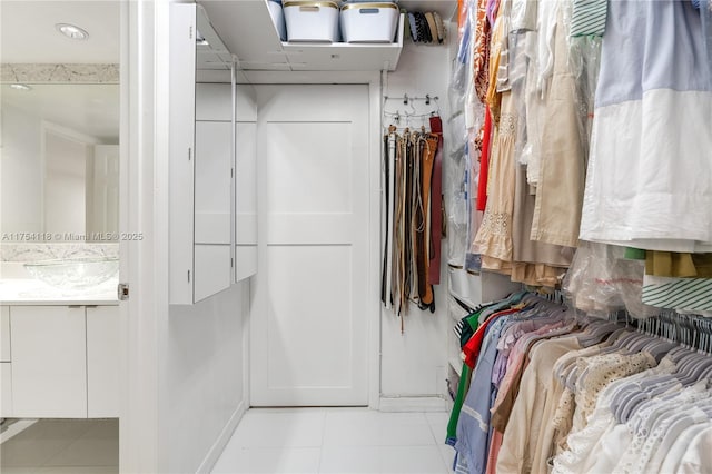 view of walk in closet