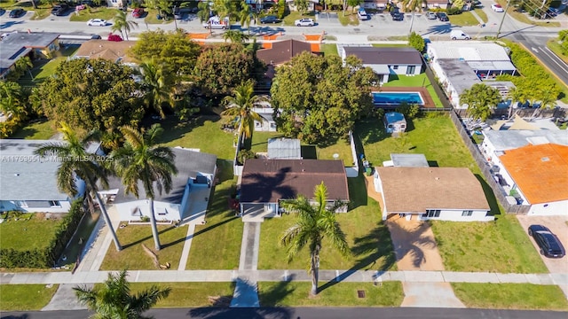 drone / aerial view with a residential view