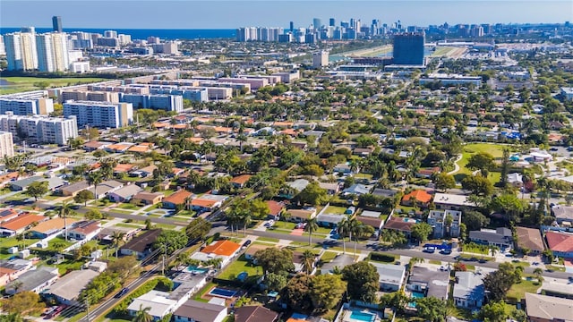 bird's eye view with a view of city