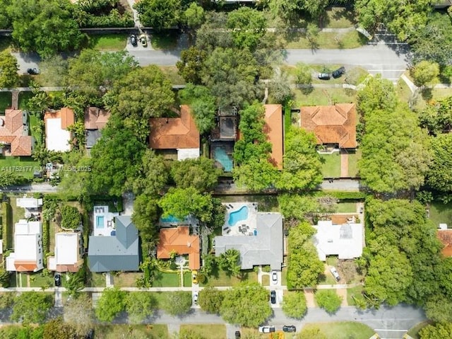 aerial view featuring a residential view