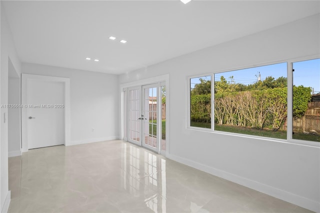 5280 SW 90th Ave, Cooper City, FL 33328 - tiled spare room featuring baseboards and recessed lighting