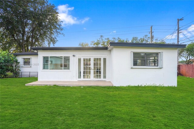 5280 SW 90th Ave, Cooper City, FL 33328 - back of house with french doors and stucco siding