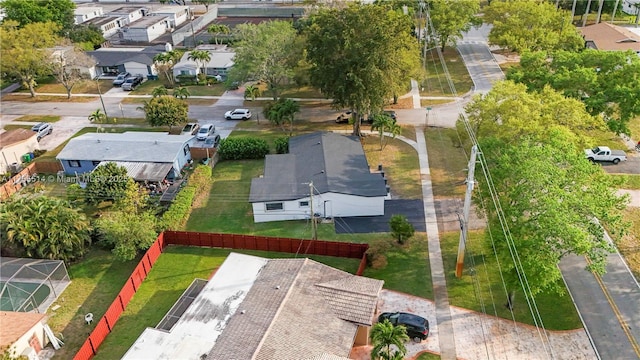 aerial view with a residential view