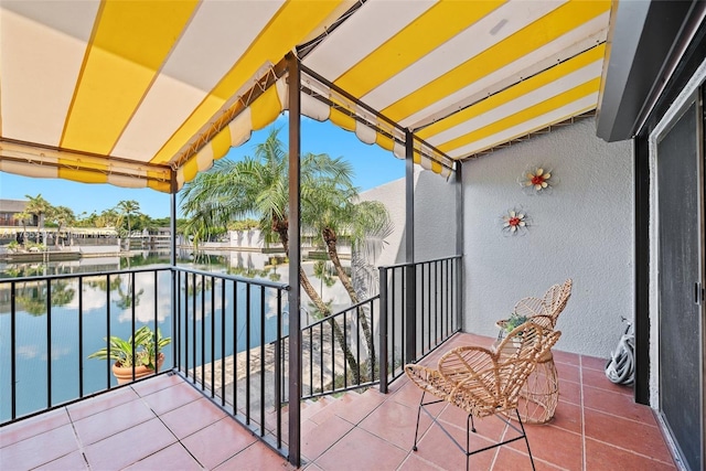 balcony with a water view