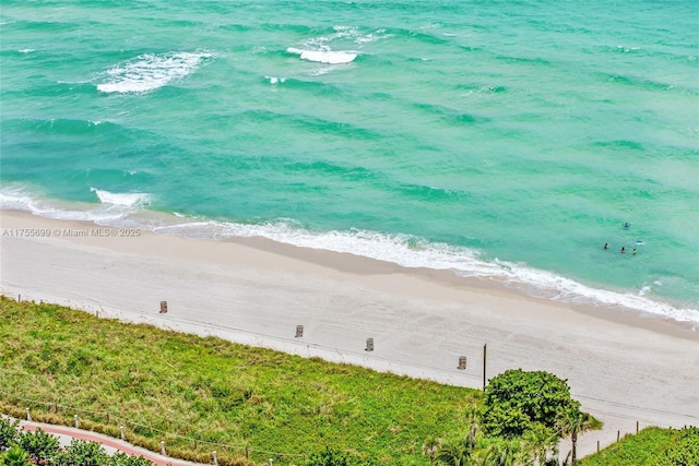 water view with a view of the beach