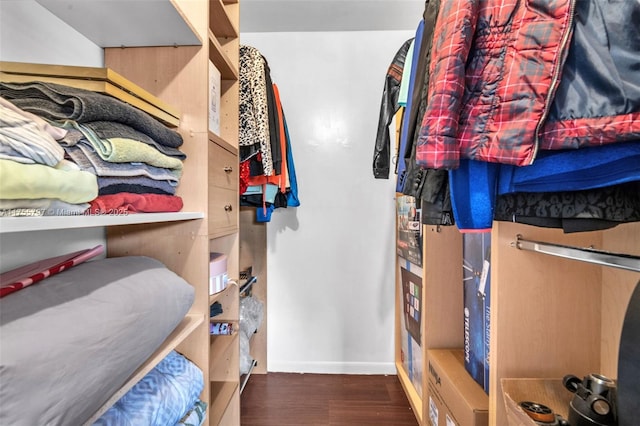 spacious closet with wood finished floors